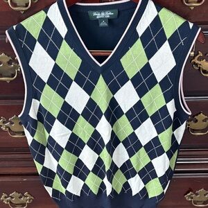 Brooks Navy and Pink Trim Sweater Vest